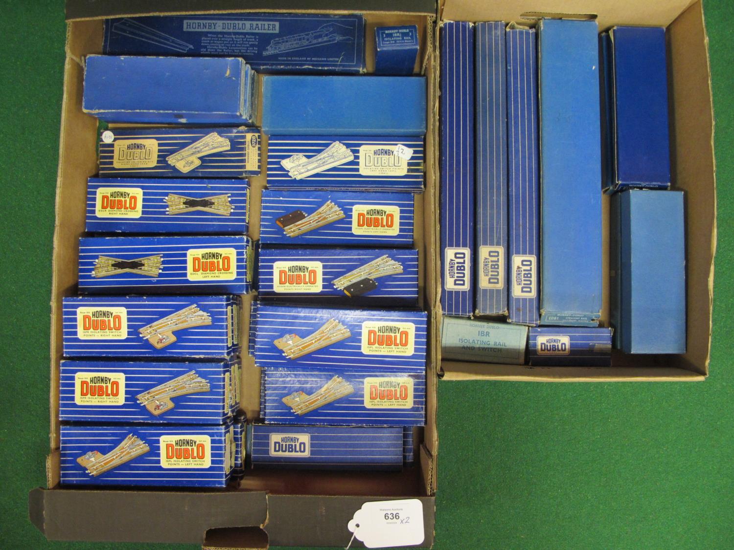 Forty nine items of Hornby Dublo 3 Rail to comprise: track, points, crossovers, isolating rails,