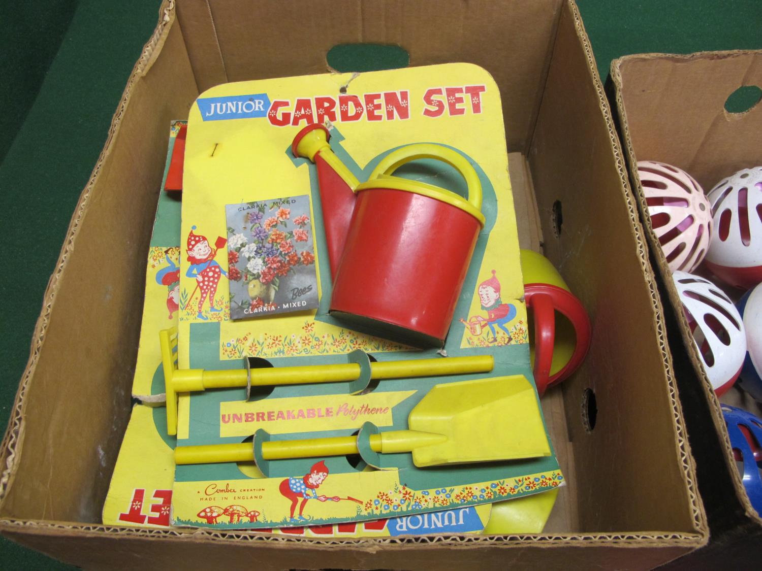 Seven card mounted plastic Junior Garden Sets made by Combex (England), thirteen Bell-Balls from - Image 3 of 5