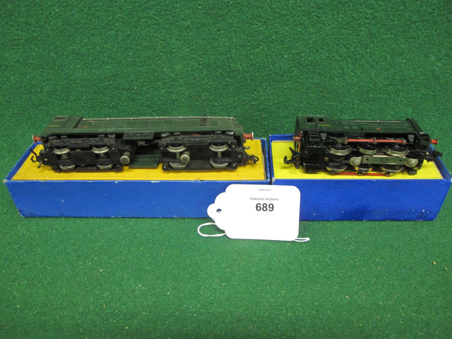 Two HD 3 Rail diesel locomotives to comprise: 08 Shunter with 2 Rail BR green D3302 body (front - Image 4 of 4