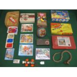 Fifteen mostly boxed old toys and puzzles to include: Lott's Bricks, Banda Carpet Bowls, Bilofix,