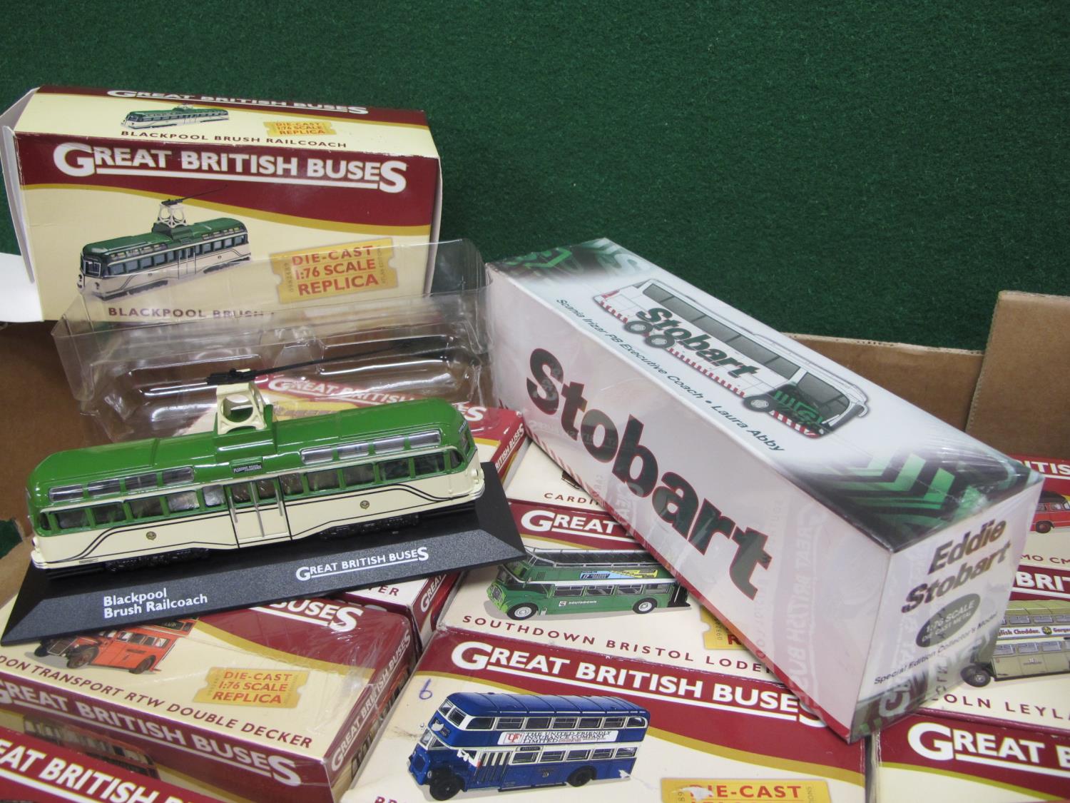 Fourteen Atlas Edition 1:76 scale vehicles comprising: twelve Great British Bus Series buses and one - Image 3 of 3