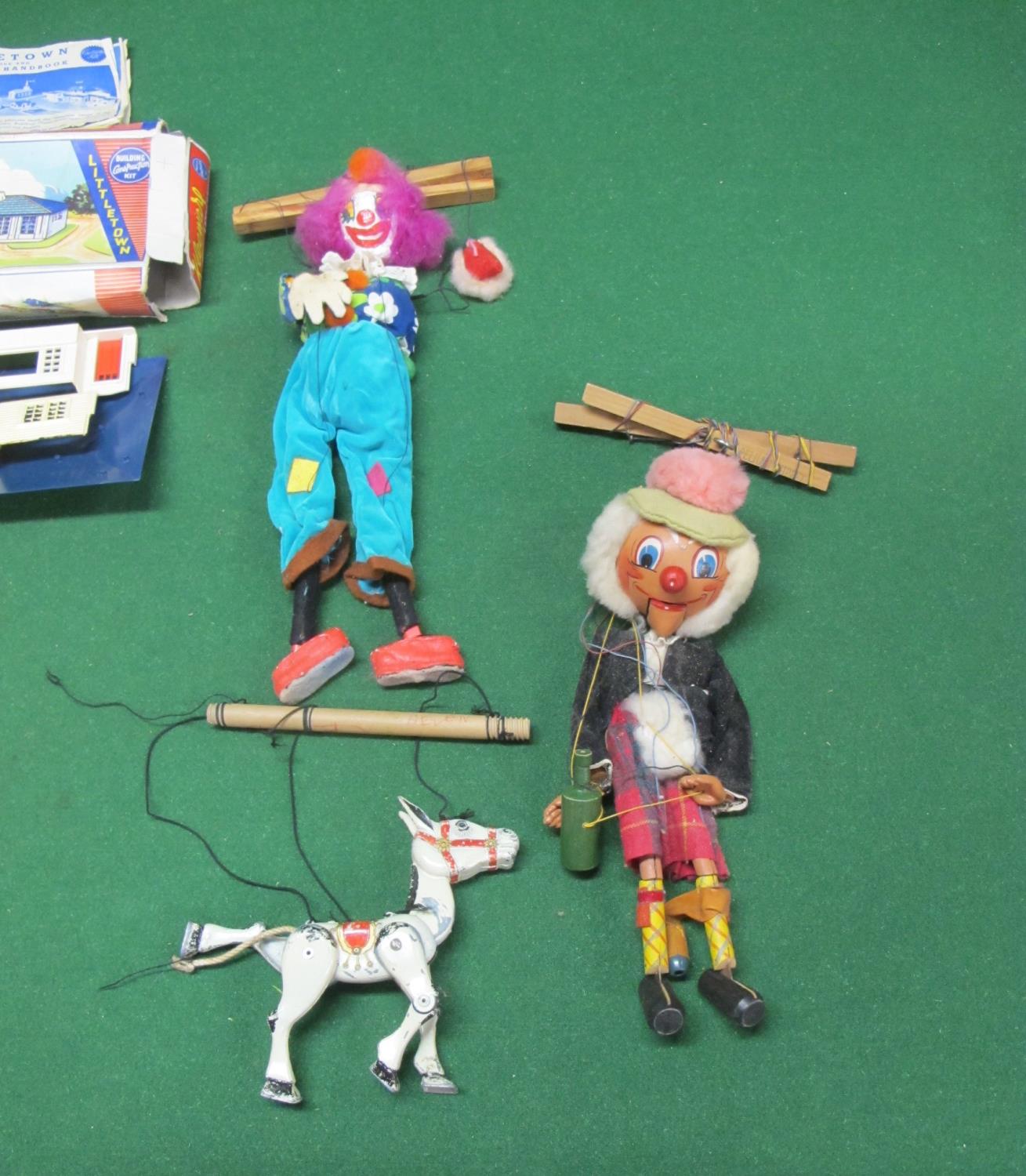 Two Pelham Puppets, a homemade clown puppet and Muffin The Mule together with loose Airfix Betta - Image 2 of 2