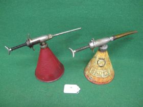 Two Redex conical oil and fuel additive forecourt shot guns - 6" dia x 9.5" tall Please note