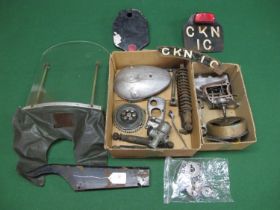 Circa 1953 Villiers engine (8E) parts to include: primary drive (clutch covers) inner/outer 3