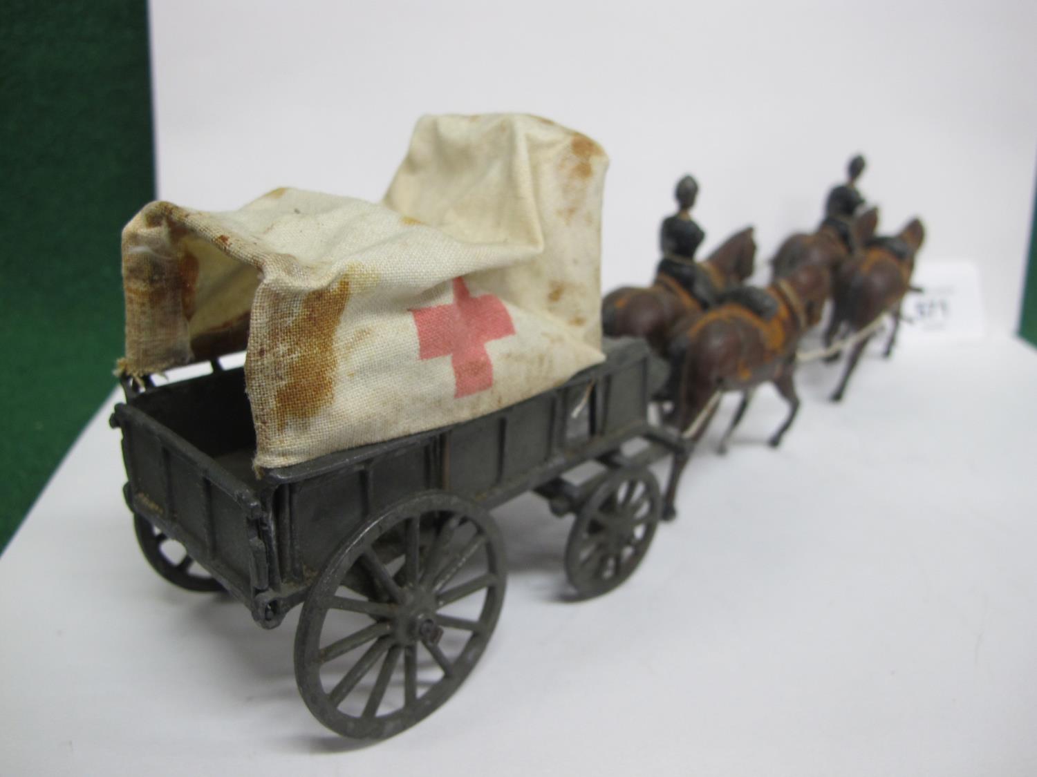 Britains four horse drawn ambulance wagon with canvas cover - 11" long Please note descriptions - Image 2 of 3