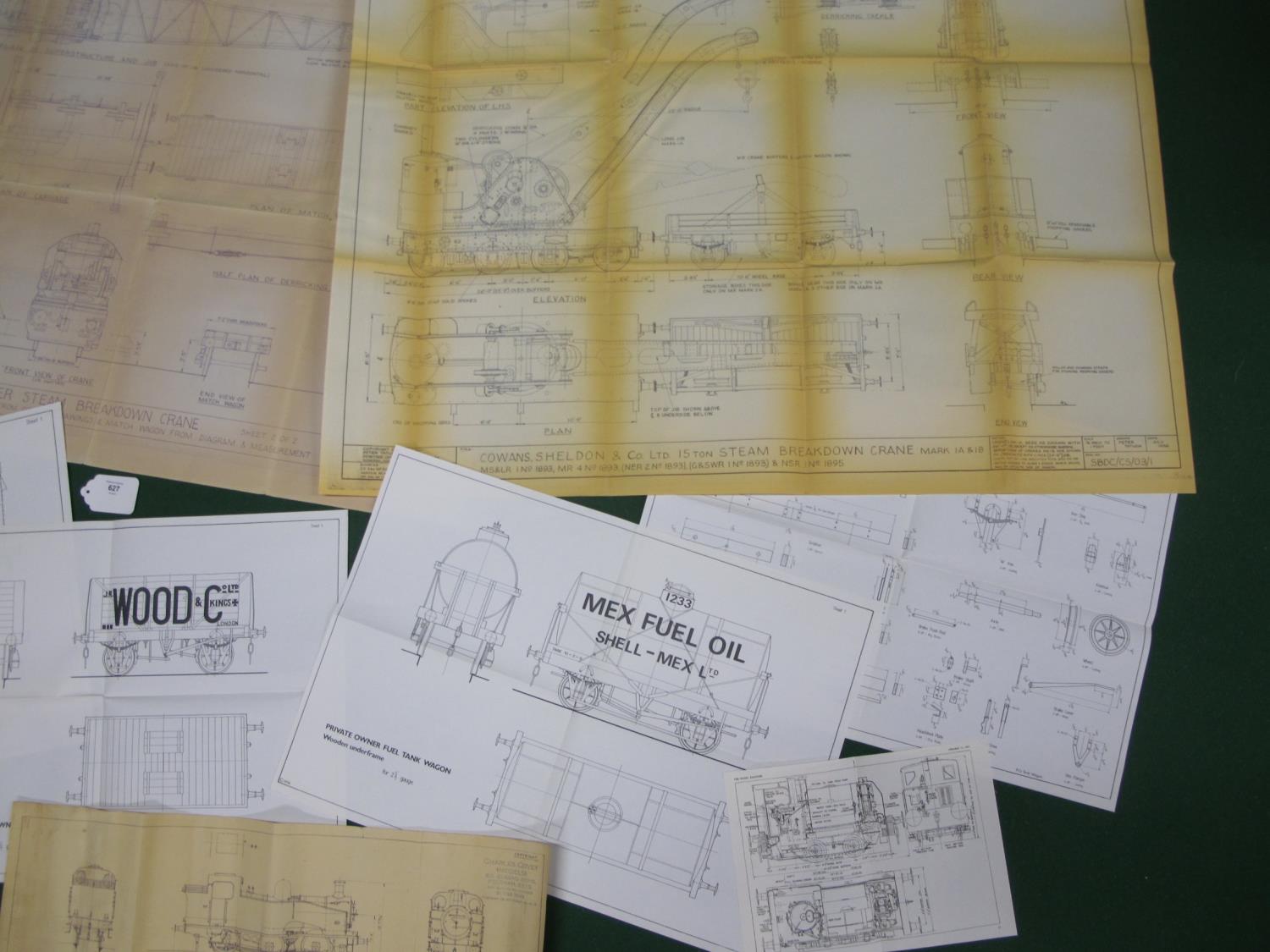 Quantity of rolling stock plans, many by Peter Taplow, to include: wagons, tankers, guards vans - Image 2 of 3