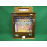 1980's Nostalgic Machines possibly by Alwins 2p Punch & Judy wooden cased slot machine with key -