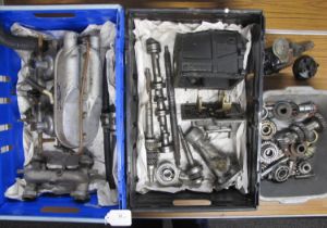 Three crates of Stanpart gearbox parts and fuel/air side of 4 cylinder engine from the BL era.