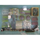 Quantity of mostly metal playworn Britains English Country Garden items to include: flower beds,