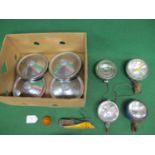 Four lamps from Stadium, Raydyot, Bosch and Lumax S8, a trafficator and glass indicator lens