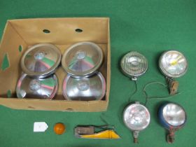 Four lamps from Stadium, Raydyot, Bosch and Lumax S8, a trafficator and glass indicator lens