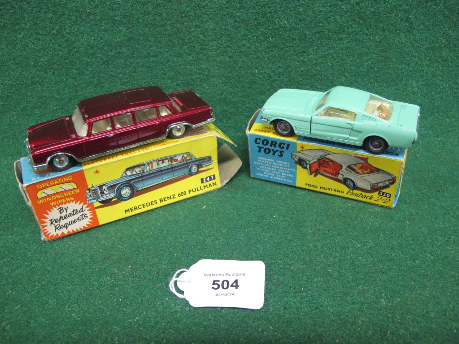 Two 1960's boxed Corgi cars to comprise: 247 Mercedes Benz 600 Pullman with working windscreen