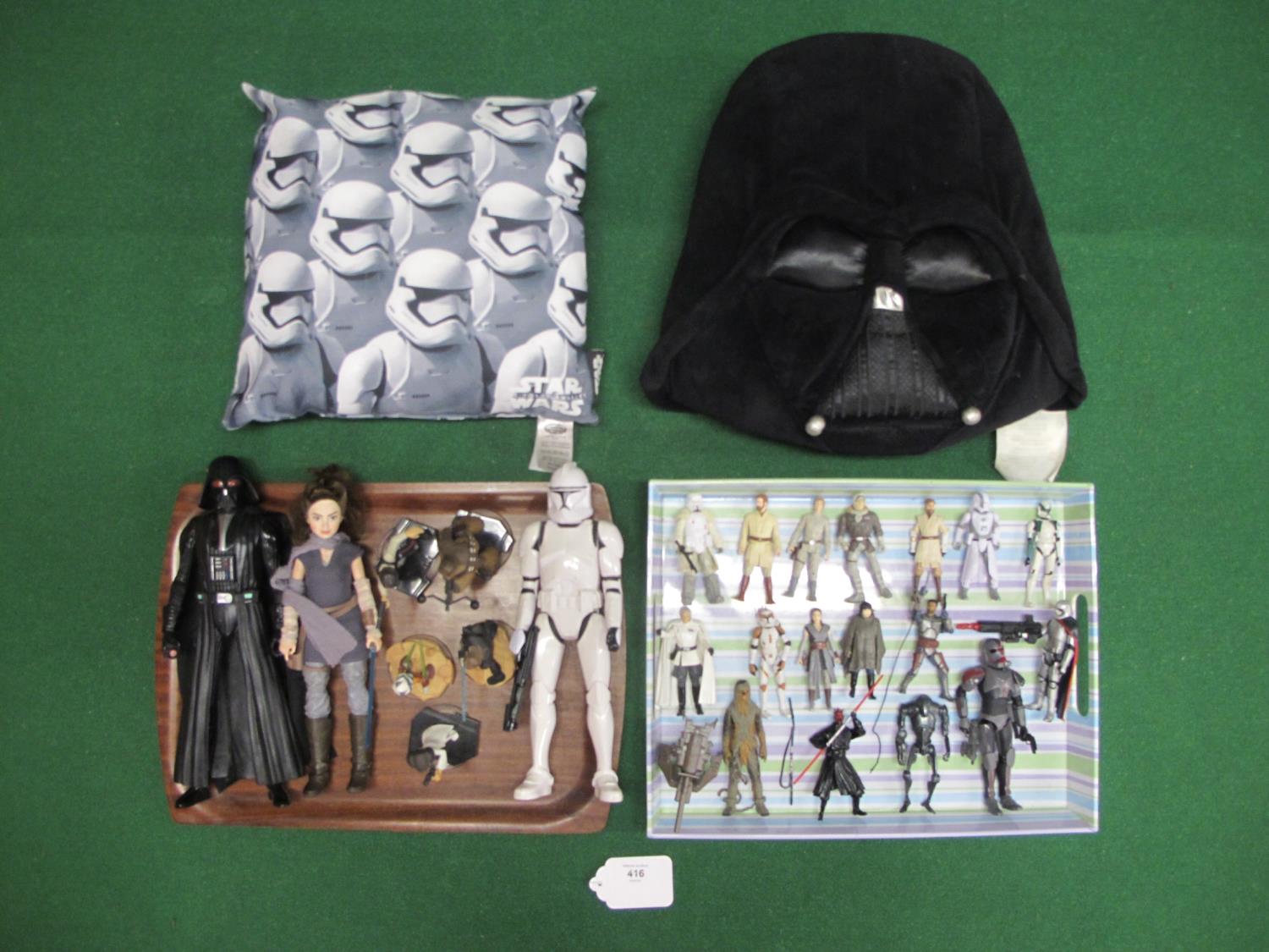 Quantity of 2000's plastic Star Wars figures made by Hasbro and The Walt Disney Company to