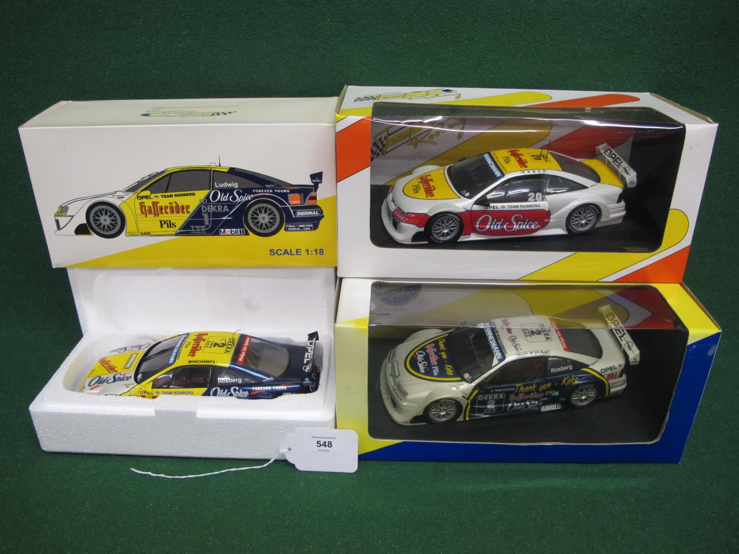 Three Minichamps UT Models 1:18 scale Opel racing cars in Team Rosberg liveries, boxed Please note - Image 3 of 3