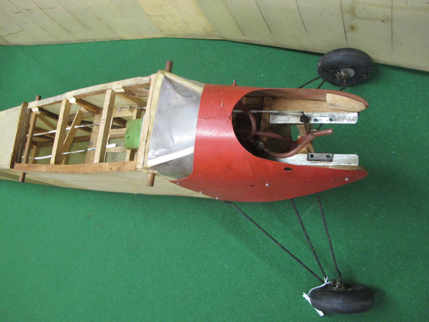 Large old wood and dope-skin radio controlled monoplane Miss America with a 7' wingspan (needs - Image 2 of 3