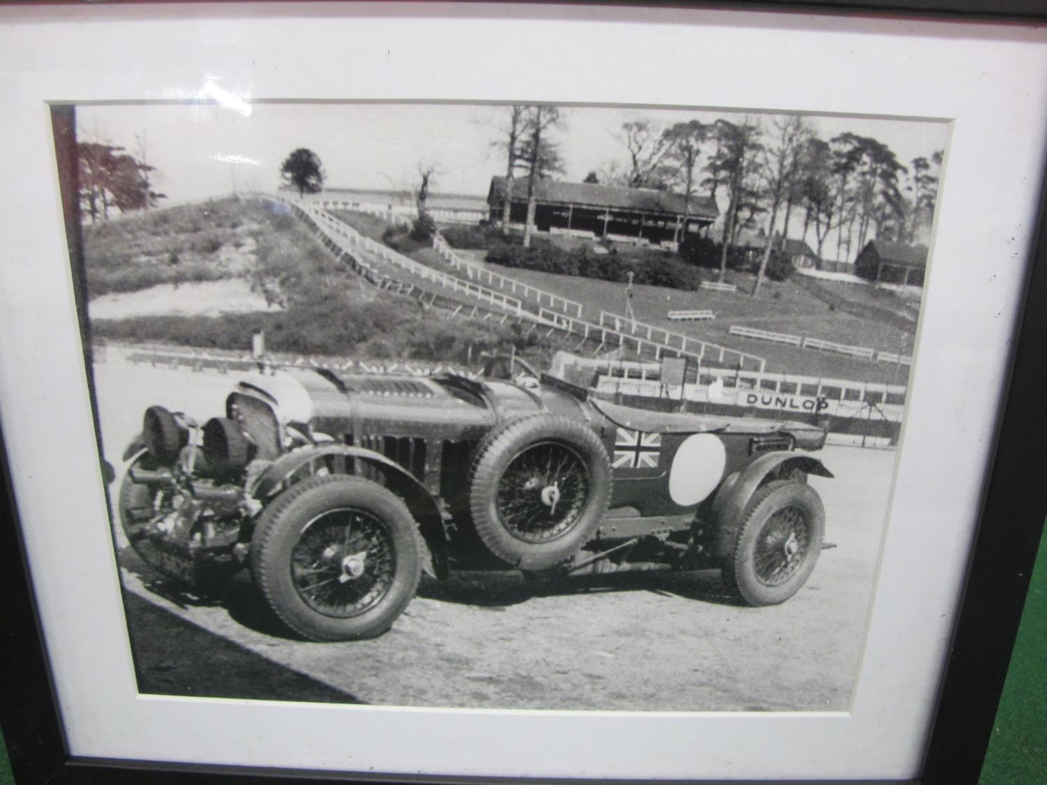 Vintage Bayard leather crash helmet, adjustable goggles and a framed black & white print of Birkin's - Image 3 of 3