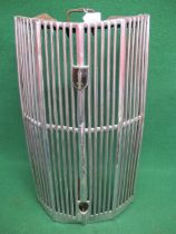 Vertical chromed radiator grill with starting handle hole and badge - 26" tall Please note