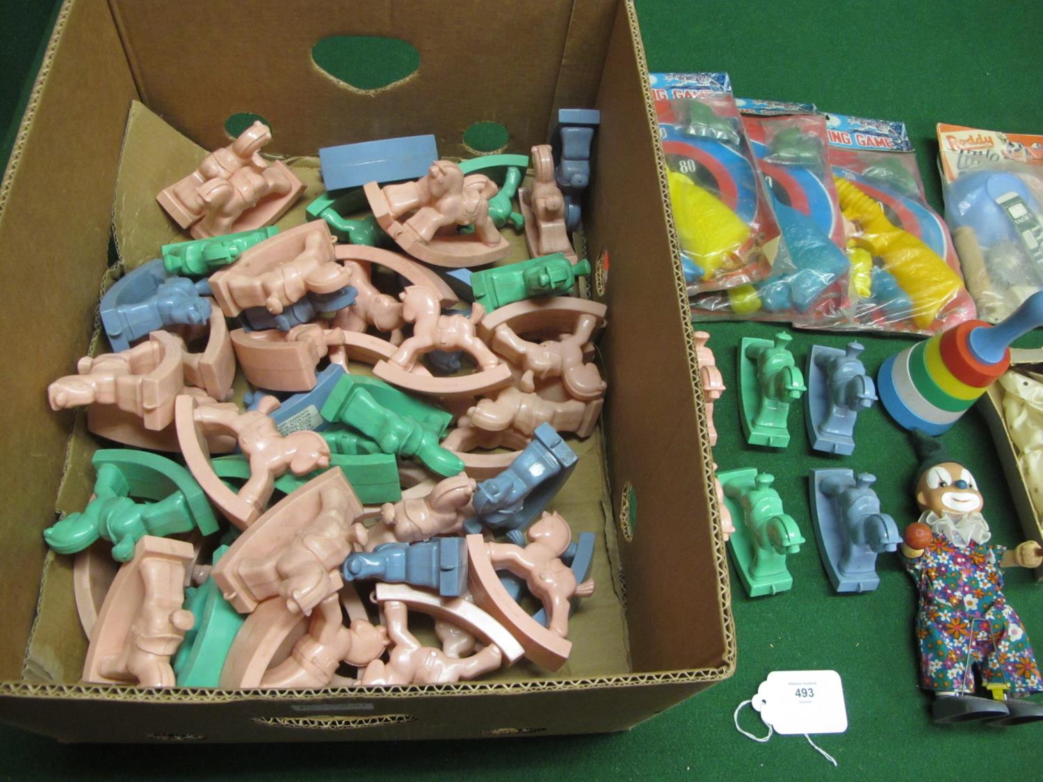 Two boxes of loose and boxed mostly plastic toys Made in England and Hong Kong to include: rocking - Image 3 of 3