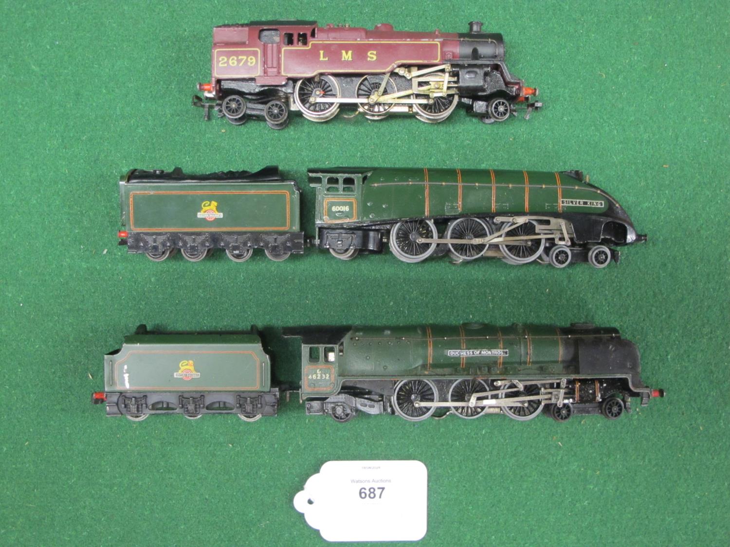 Three HD mis-matched 3 Rail train sets, in rough boxes, containing: track, six coaches, tender - Bild 3 aus 3