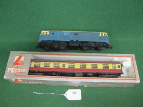 O gauge plastic Hymek style battery powered locomotive (same as Rovex but embossed Made In USSR -af)