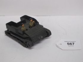 Britains small tracked vehicle with two army personnel and rubber tracks - 3.5" long Please note