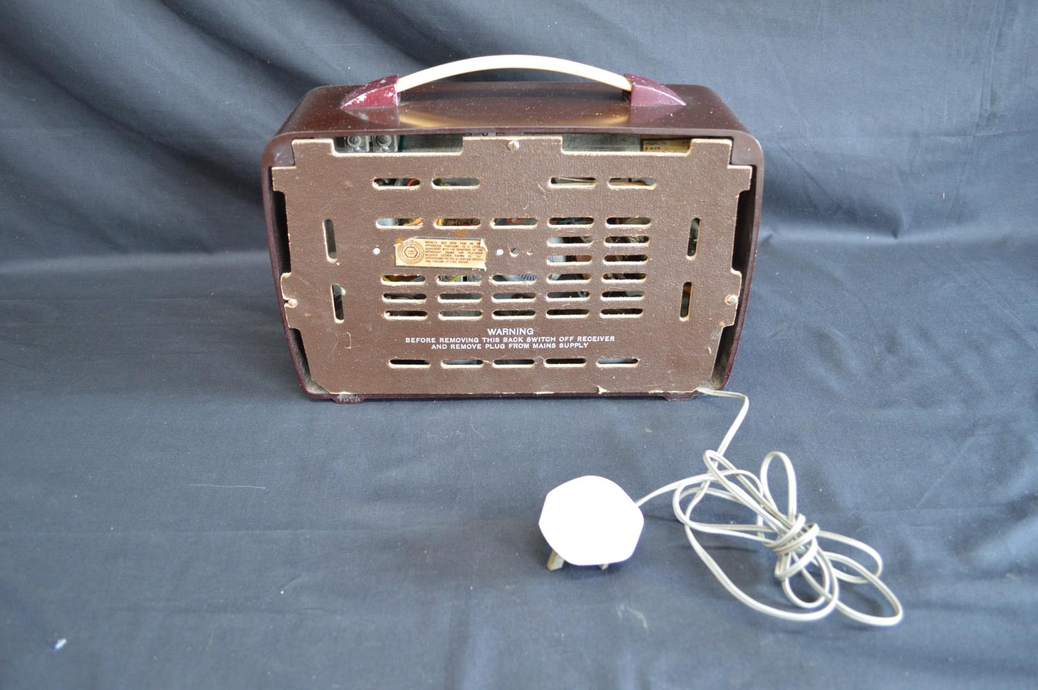 Ultra Bakelite radio with top carrying handle - 30.5cm wide together with a reproduction - Image 5 of 5