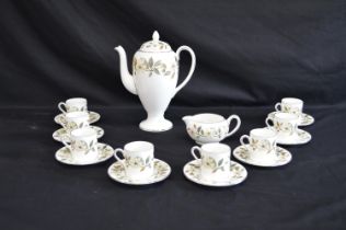 Wedgwood Beaconsfield coffee set to comprise: coffee pot, cream jug, eight coffee cans and eight