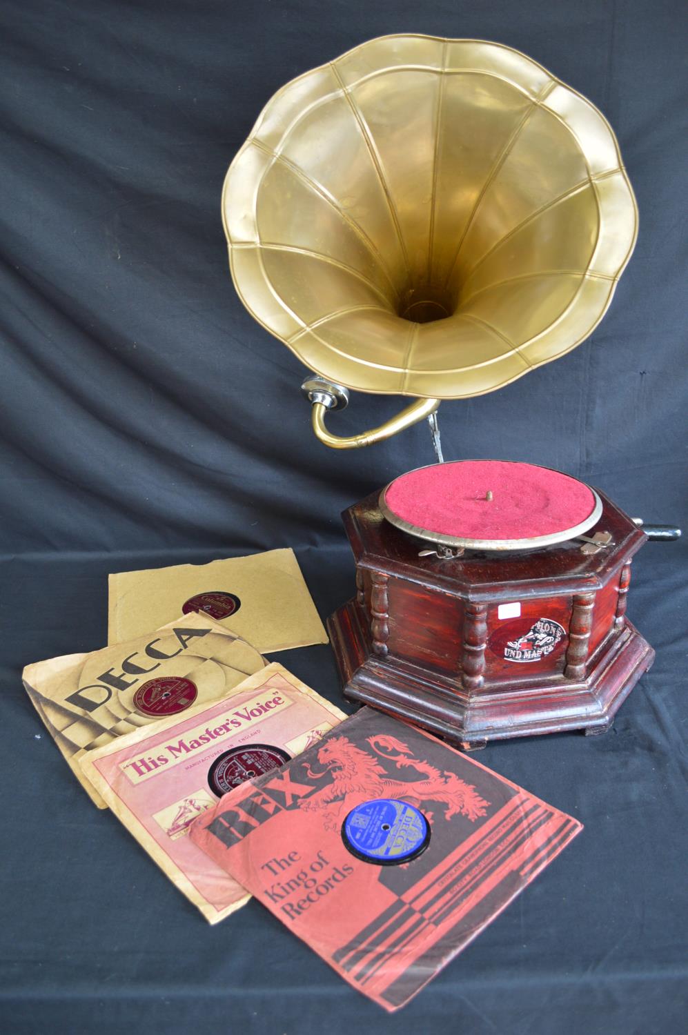 Ultra Bakelite radio with top carrying handle - 30.5cm wide together with a reproduction - Image 2 of 5