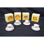 Group of four boxed Royal Doulton Bramley Hedge miniature trios (tea cup, saucer and plate) for