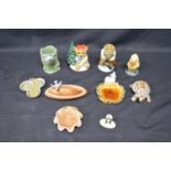 Group of ten Wade pieces to include: three Collectors Club figures, four various dishes, panda