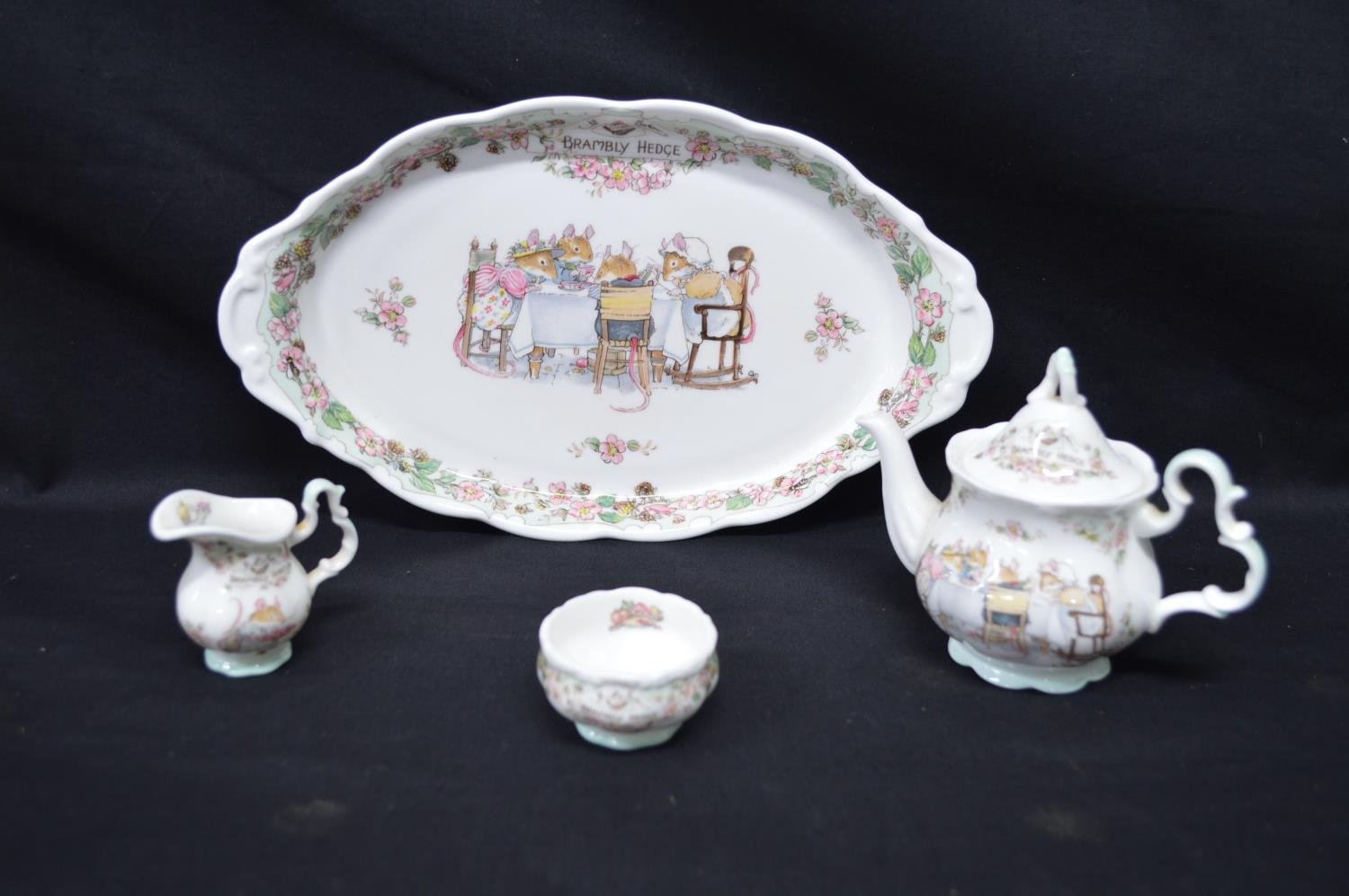 Royal Doulton Bramley Hedge miniature four piece tea set to comprise: oval serving tray, teapot, - Image 2 of 4