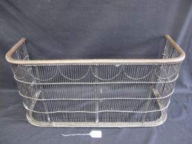 Wirework fire fender with brass top rain - 66cm x 24cm x 32cm tall Please note descriptions are
