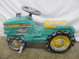 Cast metal John Deere fairground ride tractor - 79cm x 53cm tall Please note descriptions are not