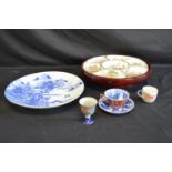 Group of Oriental ceramics to comprise: Lazy Susan - 32cm dia, blue & white decorated plate - 30.5cm