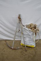 Galvanised ships anchor - 84cm tall Please note descriptions are not condition reports, please