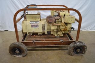 Erskine 6 KVA generator with 11hp Briggs & Stratton engine. Serial No. 79575, mounted on four