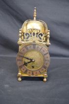 Smiths brass lantern clock having seven jewel movement No. 264 - 24.5cm tall Please note