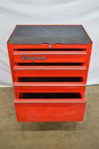 Snap-On four drawer tool cabinet on wheels - 68cm x 50cm x 80cm tall Please note descriptions are