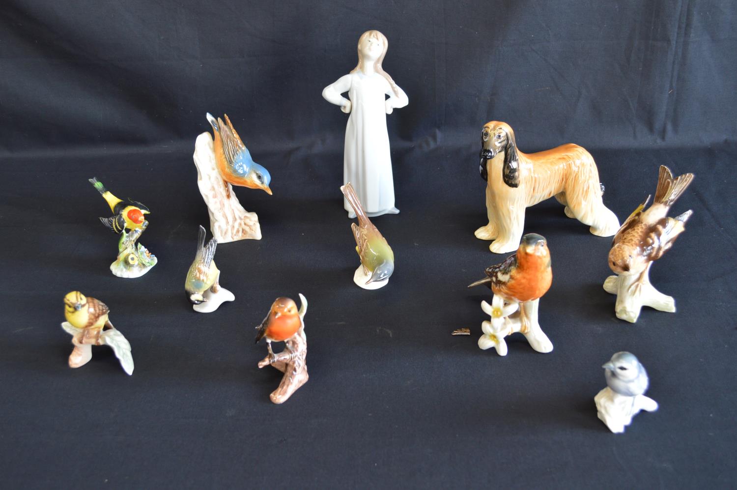 Group of eight Goebel bird figures together with Royal Adderley bird, Beswick dog and Lladro - Image 2 of 2