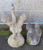 Two cherub formed water fountains - tallest 63cm tall Please note descriptions are not condition