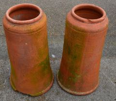 Pair of terracotta rhubarb forcers - 70cm tall Please note descriptions are not condition reports,