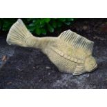 20th century statue of a Carp fish - 51.5cm tall Please note descriptions are not condition reports,