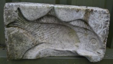 Fish formed mould or inverted relief - 45cm wide Please note descriptions are not condition reports,