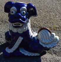 Glazed figure of Dog of Foe - 43cm x 41cm tall Please note descriptions are not condition reports,