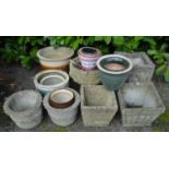 Collection of various plant pots Please note descriptions are not condition reports, please