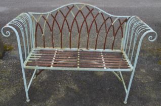 Metal scrolled arm garden bench - 128cm x 89cm tall Please note descriptions are not condition