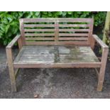 Wooden garden bench - 107cm X 63cm X 80cm tall Please note descriptions are not condition reports,