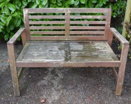 Wooden garden bench - 107cm X 63cm X 80cm tall Please note descriptions are not condition reports,