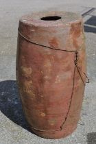Brown glazed barrel - 52cm tall Please note descriptions are not condition reports, please request