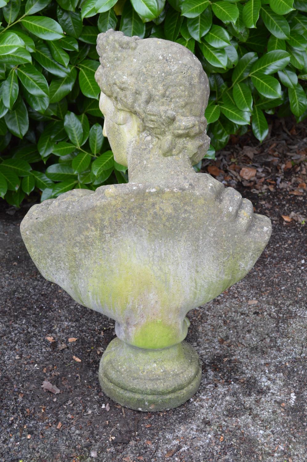 Weathered 20th century Roman style bust - 75cm tall Please note descriptions are not condition - Image 3 of 3